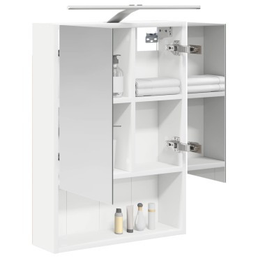 vidaXL Καθρέφτης Ντουλάπα Μπάνιου Λευκό 50x14,5x70 εκ 1 τεμ.