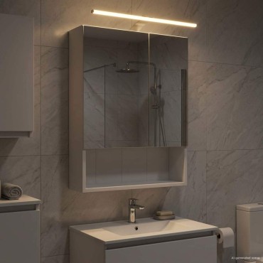 vidaXL Καθρέφτης Ντουλάπα Μπάνιου Λευκό 50x14,5x70 εκ 1 τεμ.