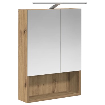 vidaXL Καθρέφτης Ντουλάπα Μπάνιου Artisan Δρυς 50x14,5x70 εκ 1 τεμ.