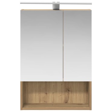vidaXL Καθρέφτης Ντουλάπα Μπάνιου Artisan Δρυς 50x14,5x70 εκ 1 τεμ.