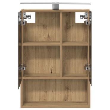 vidaXL Καθρέφτης Ντουλάπα Μπάνιου Artisan Δρυς 50x14,5x70 εκ 1 τεμ.
