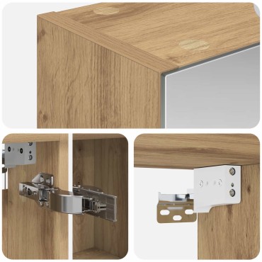 vidaXL Καθρέφτης Ντουλάπα Μπάνιου Artisan Δρυς 50x14,5x70 εκ 1 τεμ.
