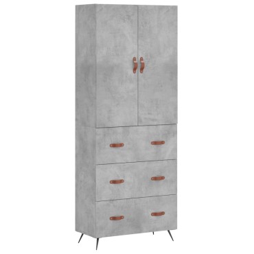 vidaXL Ντουλάπι Γκρι Σκυροδέματος 69,5x34x180cm Επεξεργασμένο Ξύλο 1 τεμ.