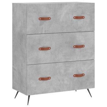 vidaXL Συρταριέρα Γκρι Σκυροδέματος 69,5x34x90cm Επεξεργ. Ξύλο 1 τεμ.