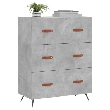 vidaXL Συρταριέρα Γκρι Σκυροδέματος 69,5x34x90cm Επεξεργ. Ξύλο 1 τεμ.