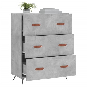 vidaXL Συρταριέρα Γκρι Σκυροδέματος 69,5x34x90cm Επεξεργ. Ξύλο 1 τεμ.