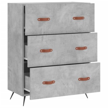 vidaXL Συρταριέρα Γκρι Σκυροδέματος 69,5x34x90cm Επεξεργ. Ξύλο 1 τεμ.