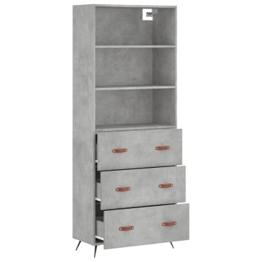 vidaXL Ντουλάπι Γκρι Σκυροδέματος 69,5x34x180cm Επεξεργασμένο Ξύλο 1 τεμ.