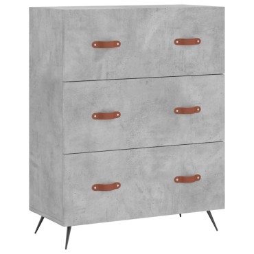 vidaXL Ντουλάπι Γκρι Σκυροδέματος 69,5x34x180cm Επεξεργασμένο Ξύλο 1 τεμ.