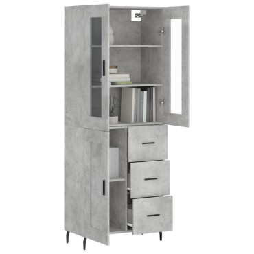 vidaXL Ντουλάπι Γκρι Σκυροδέματος 69,5x34x180cm Επεξεργασμένο Ξύλο 1 τεμ.