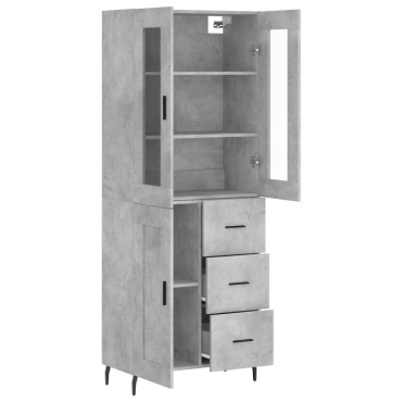 vidaXL Ντουλάπι Γκρι Σκυροδέματος 69,5x34x180cm Επεξεργασμένο Ξύλο 1 τεμ.