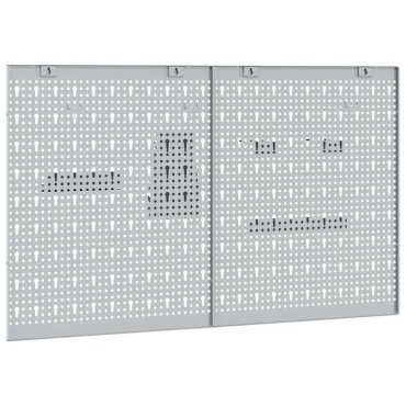 vidaXL Πάνελ Τοίχου Εργαλείων 2 τεμ. Γκρι 100 x 1 x 60 εκ Ατσάλι