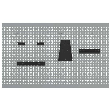 vidaXL Πάνελ Τοίχου Εργαλείων 2 τεμ. Γκρι 100 x 1 x 60 εκ Ατσάλι