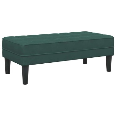 vidaXL παγκάκι με μαξιλάρι Σκούρο Πράσινο 113x57x39cm Βελούδο