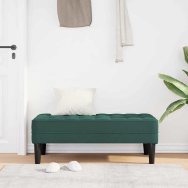 vidaXL παγκάκι με μαξιλάρι Σκούρο Πράσινο 113x57x39cm Βελούδο
