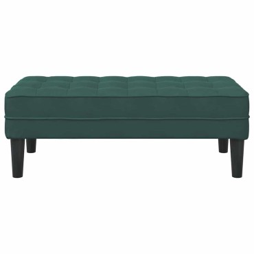 vidaXL παγκάκι με μαξιλάρι Σκούρο Πράσινο 113x57x39cm Βελούδο