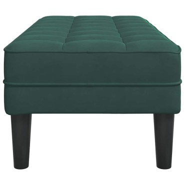 vidaXL παγκάκι με μαξιλάρι Σκούρο Πράσινο 113x57x39cm Βελούδο
