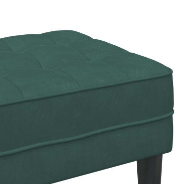 vidaXL παγκάκι με μαξιλάρι Σκούρο Πράσινο 113x57x39cm Βελούδο