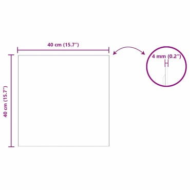 vidaXL Καθρέφτης τοίχου τετράγωνο 40 x 40 cm σκληρυμένο γυαλί