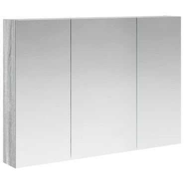 vidaXL Καθρέφτης Ντουλάπα Μπάνιου Γκρι Sonoma 100x14,5x70cm 1 τεμ.