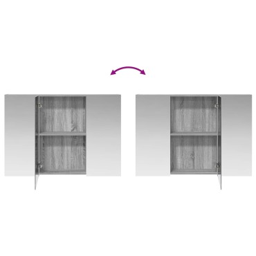 vidaXL Καθρέφτης Ντουλάπα Μπάνιου Γκρι Sonoma 100x14,5x70cm 1 τεμ.