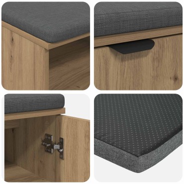 vidaXL Παγκάκι Χαλωρίου Τεχνίτικη Δρυς 60x38x46 εκ 1 τεμ.