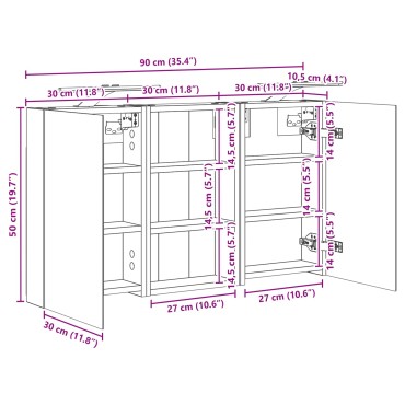 vidaXL Σετ Ντουλαπιών Μπάνιου 3 τεμ. 90x10,5x50 εκ