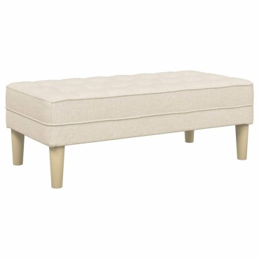 vidaXL παγκάκι με μαξιλάρι Λινό 113x57x39cm ύφασμα