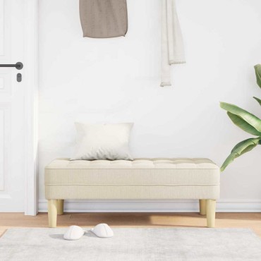 vidaXL παγκάκι με μαξιλάρι Λινό 113x57x39cm ύφασμα