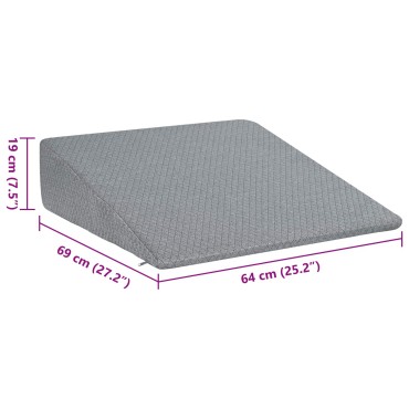 vidaXL Μαξιλάρι Γωνίας 69 x 64 x 19 εκ. Μεσαίο Αφρός Μνήμης Γκρι