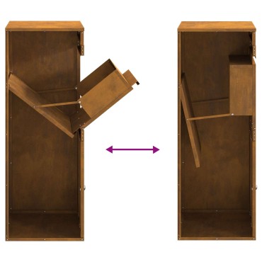 vidaXL Θυρίδα Πακέτων με αποθήκευση με πόρτα Σκ rusty 41 x 38 x 103 εκ