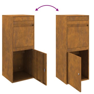 vidaXL Θυρίδα Πακέτων με αποθήκευση με πόρτα Σκ rusty 41 x 38 x 103 εκ