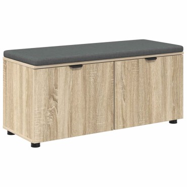 vidaXL Παγκάκι Χαλωρίου με μαξιλάρι Δρύς Sonoma 100x38x46 εκ 1 τεμ.