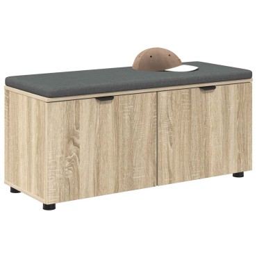 vidaXL Παγκάκι Χαλωρίου με μαξιλάρι Δρύς Sonoma 100x38x46 εκ 1 τεμ.