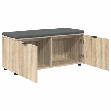 vidaXL Παγκάκι Χαλωρίου με μαξιλάρι Δρύς Sonoma 100x38x46 εκ 1 τεμ.