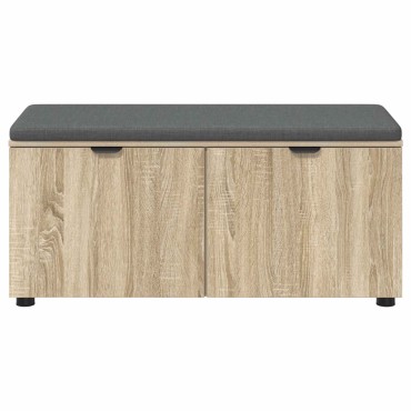 vidaXL Παγκάκι Χαλωρίου με μαξιλάρι Δρύς Sonoma 100x38x46 εκ 1 τεμ.