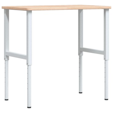 vidaXL Πάγκος Εργασίας Ορθογώνιος 100x60x(71,5-98) εκ Μασίφ Ξύλο Δρυός