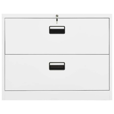 vidaXL Αρχειοθήκη Λευκή 90x46x72,5cm από Ατσάλι 1 τεμ.