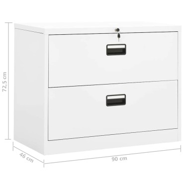 vidaXL Αρχειοθήκη Λευκή 90x46x72,5cm από Ατσάλι 1 τεμ.