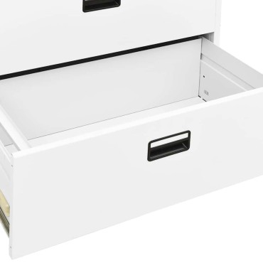 vidaXL Αρχειοθήκη Λευκή 90x46x72,5cm από Ατσάλι 1 τεμ.