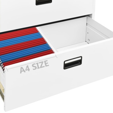 vidaXL Αρχειοθήκη Λευκή 90x46x72,5cm από Ατσάλι 1 τεμ.