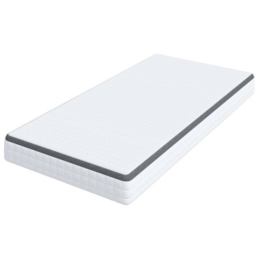 vidaXL Στρώμα Μέτρια μαλακό 90x190cm Λευκό και Γκρι 1 τεμ. - Μονό