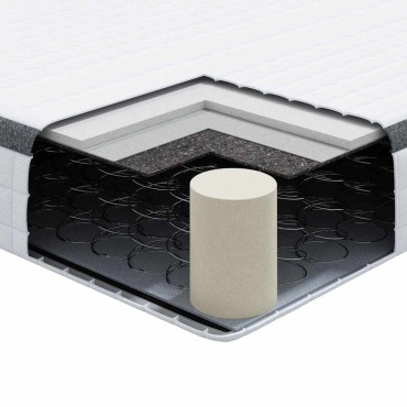 vidaXL Στρώμα Μέτρια μαλακό 90x190cm Λευκό και Γκρι 1 τεμ. - Μονό