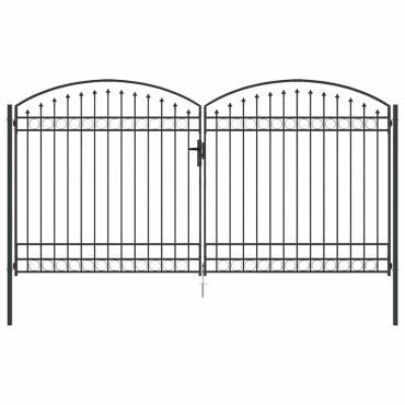 vidaXL Πύλη Φράχτη ASSEN 401 x 250 εκ. Ατσάλι Γκρι Κλειδώσιμο