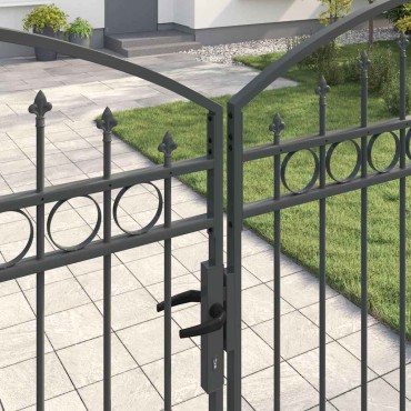 vidaXL Πύλη Φράχτη ASSEN 401 x 250 εκ. Ατσάλι Γκρι Κλειδώσιμο