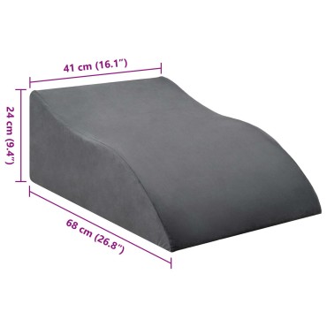 vidaXL Μαξιλάρι Ποδιών 68 x 41 x 24 εκ PU Αφρός Γκρι