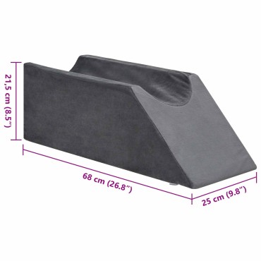 vidaXL Μαξιλάρι Ποδιών 68 x 25 x 21,5 εκ Σφιχτό PU Αφρός Γκρι