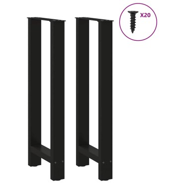 vidaXL Πόδια Τραπεζιού Μπαρ 2 τεμ. Μαύρα 40x (100-101)cm Ατσάλι