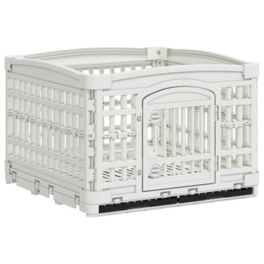 vidaXL Αλάνα Σκύλου 4 Πάνελ 122 x 106,5 x 82 εκ Πλαστικό Λευκό