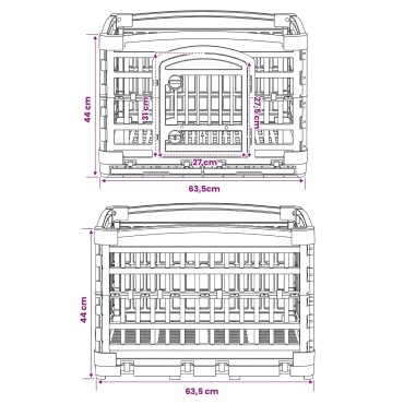 vidaXL Αλάνα Σκύλου 4 Πάνελ 122 x 106,5 x 82 εκ Πλαστικό Λευκό